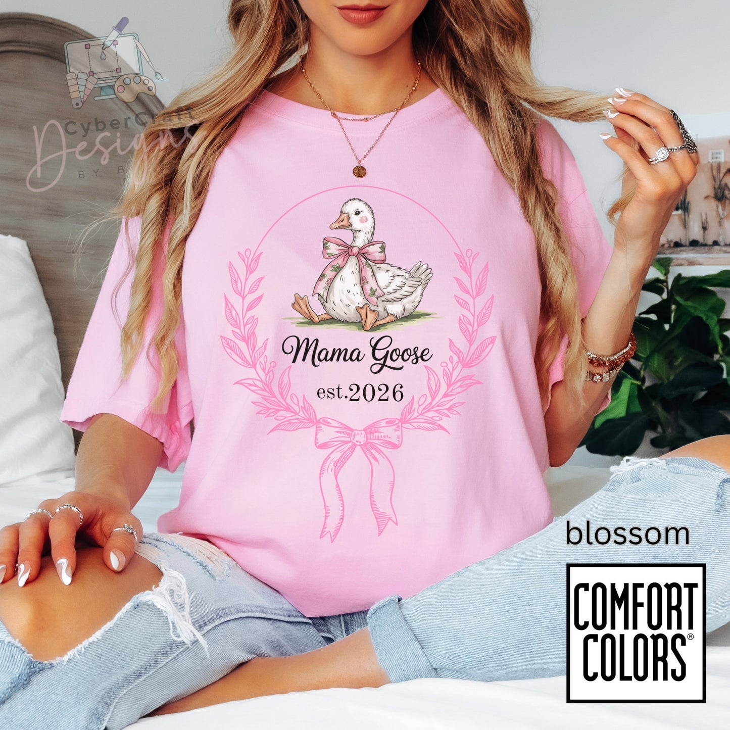 Mama Goose Est. Year T-Shirt | New Mom Pregnancy Announcement