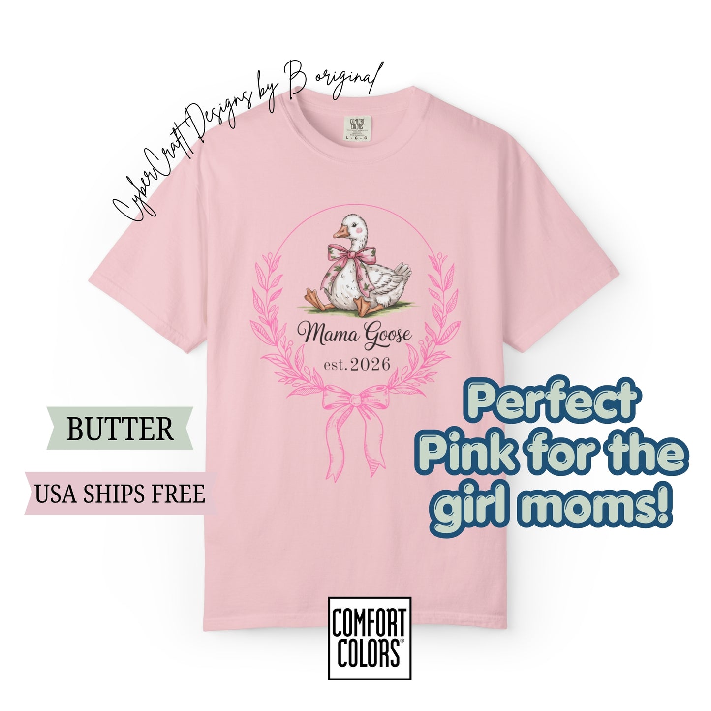 Mama Goose Est. Year T-Shirt | New Mom Pregnancy Announcement