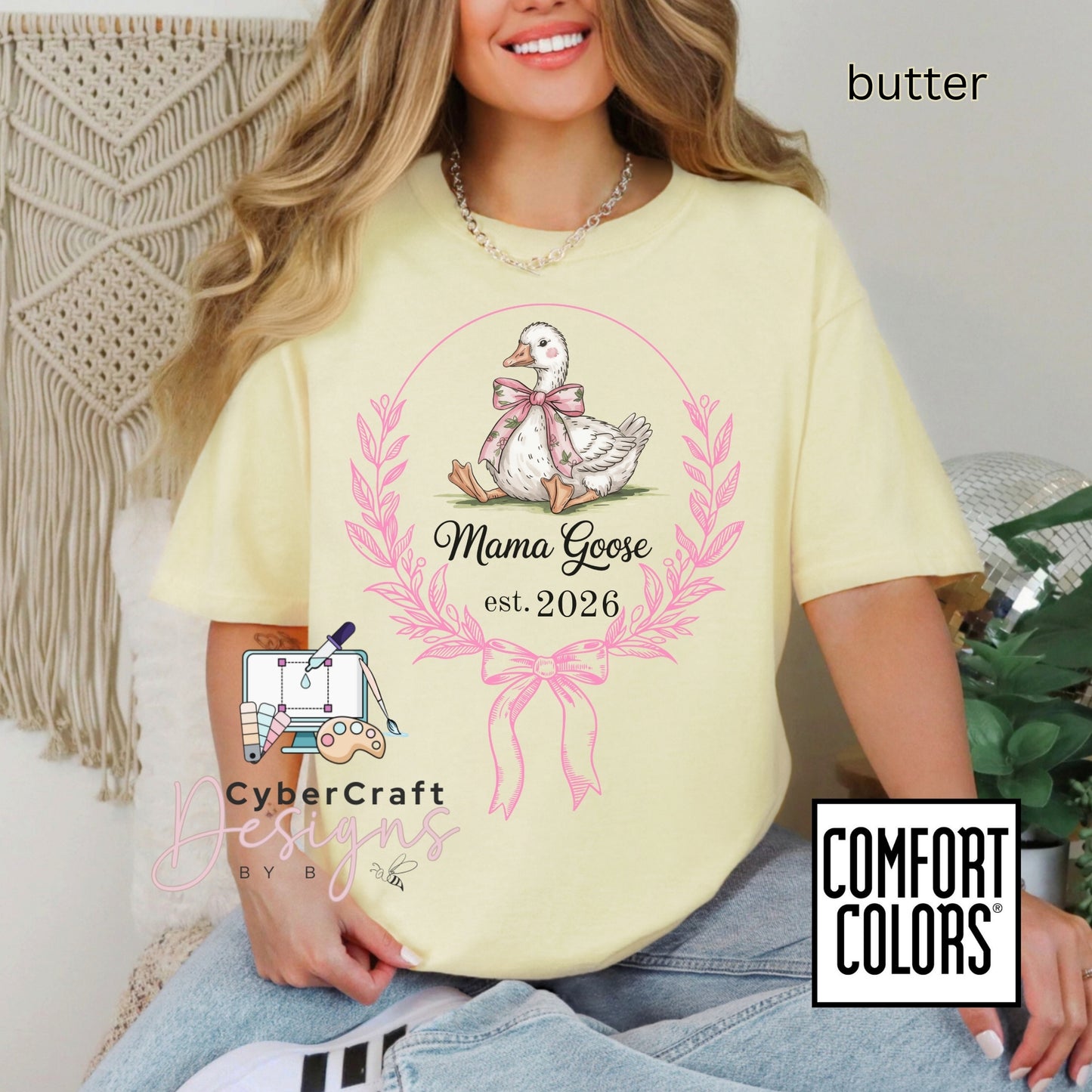 Mama Goose Est. Year T-Shirt | New Mom Pregnancy Announcement