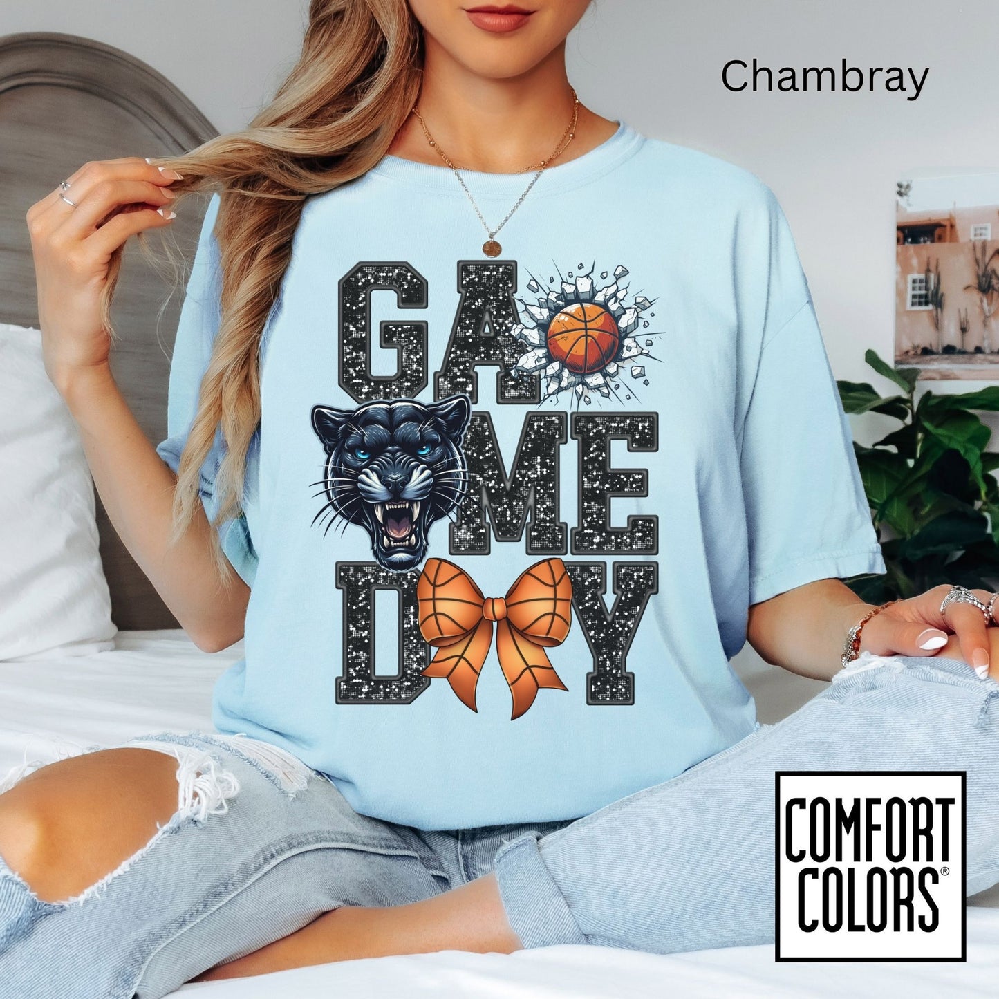 Game Day Basketball Panthers Tee • Comfort Colors® 1717