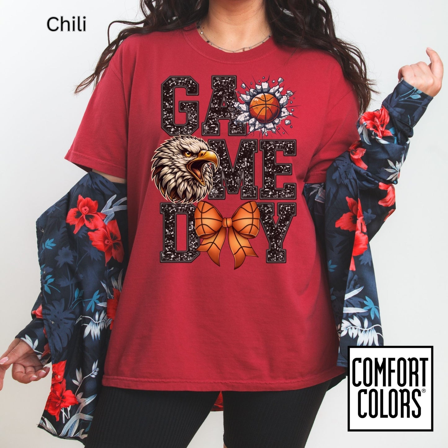 Game Day Basketball Hawks/Eagles Tee • Comfort Colors® 1717