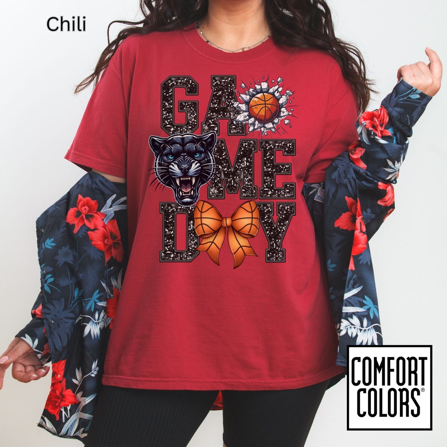 Game Day Basketball Panthers Tee • Comfort Colors® 1717