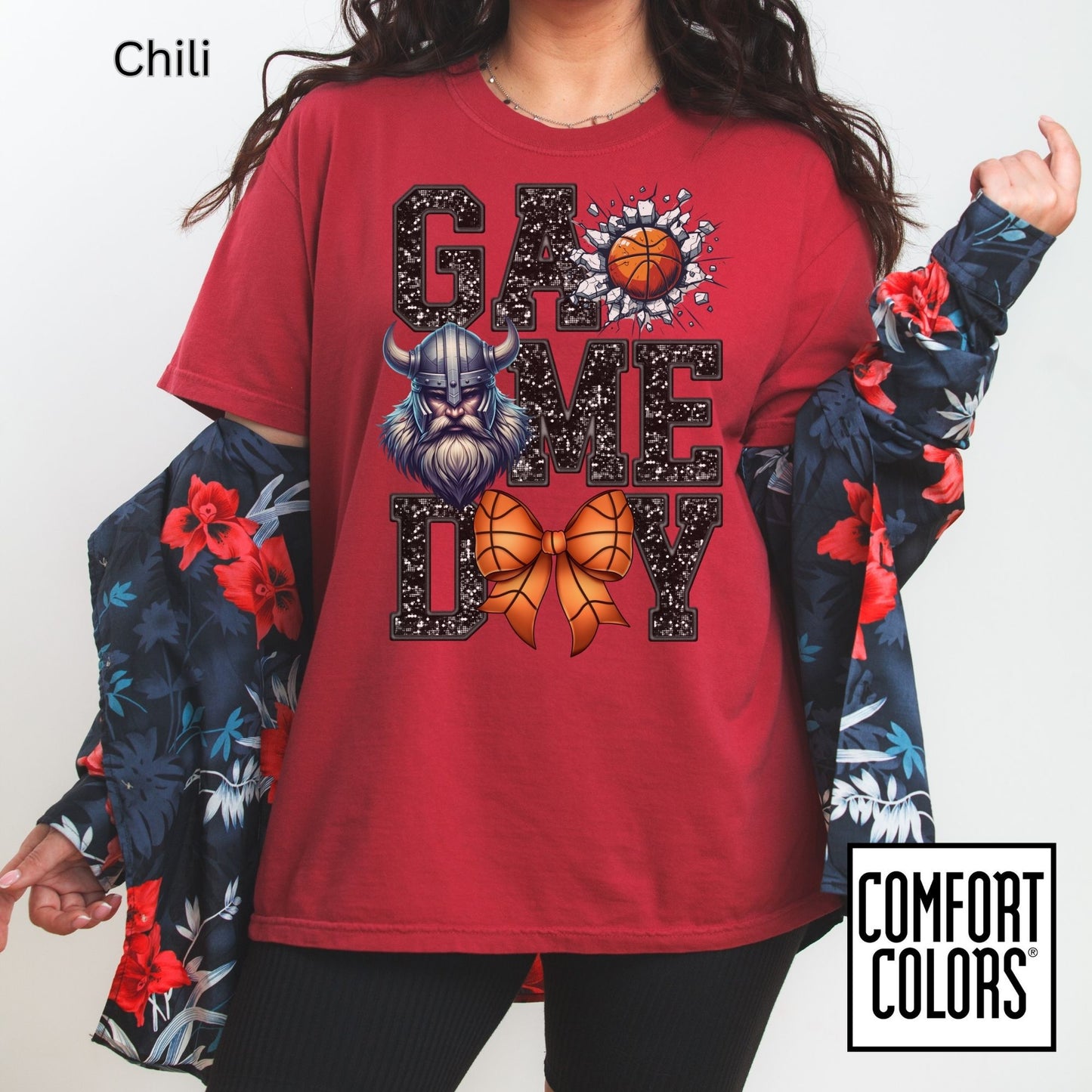 Game Day Basketball Viking Tee • Comfort Colors® 1717