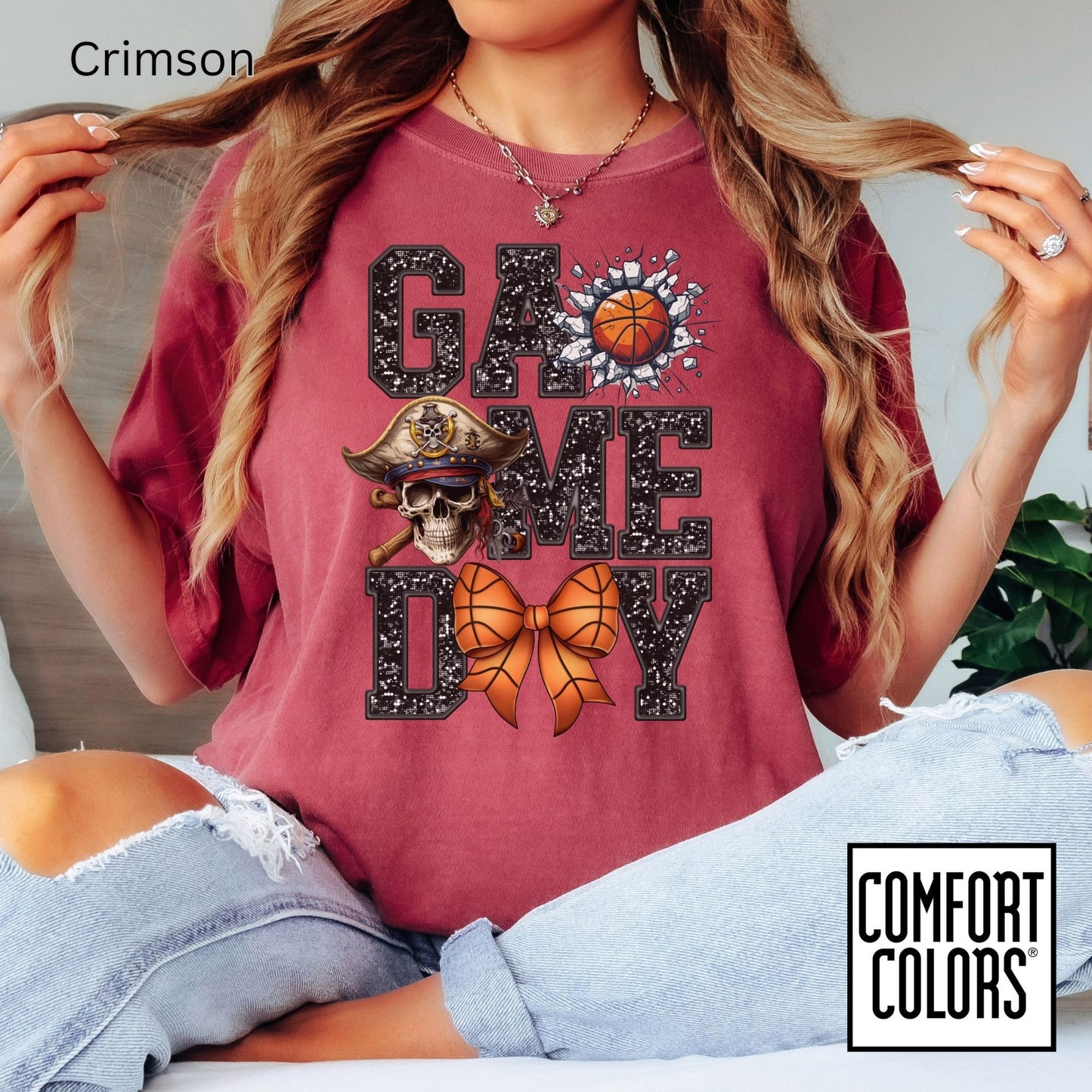 Game Day Basketball Pirate Tee • Comfort Colors® 1717