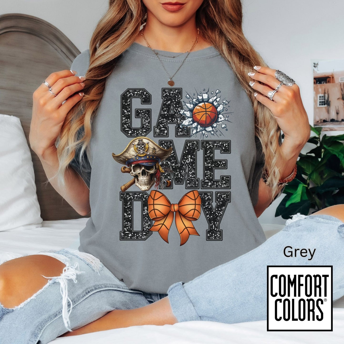 Game Day Basketball Pirate Tee • Comfort Colors® 1717