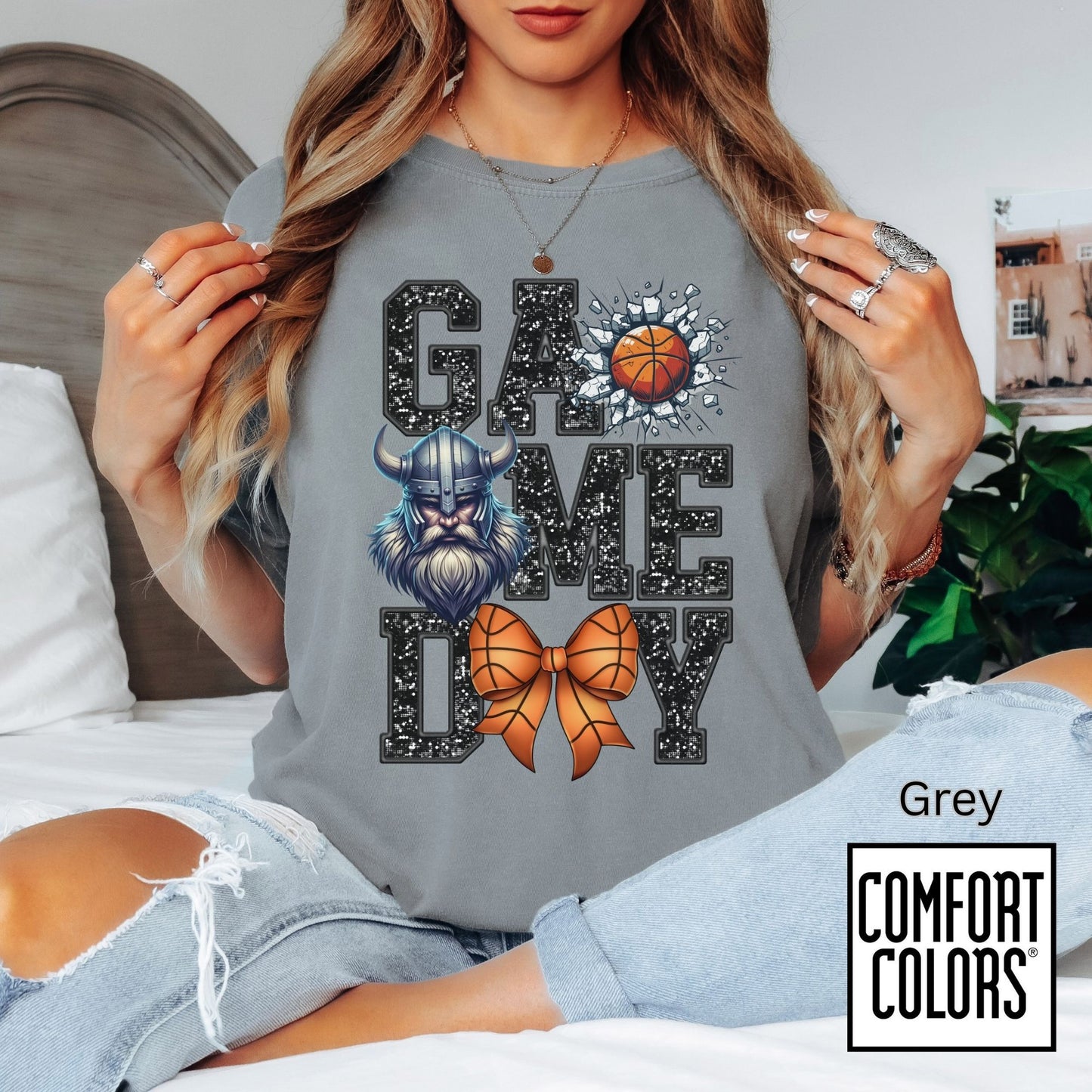 Game Day Basketball Viking Tee • Comfort Colors® 1717