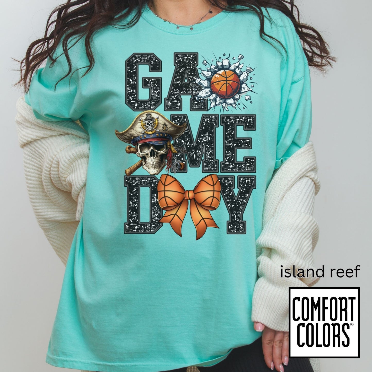 Game Day Basketball Pirate Tee • Comfort Colors® 1717