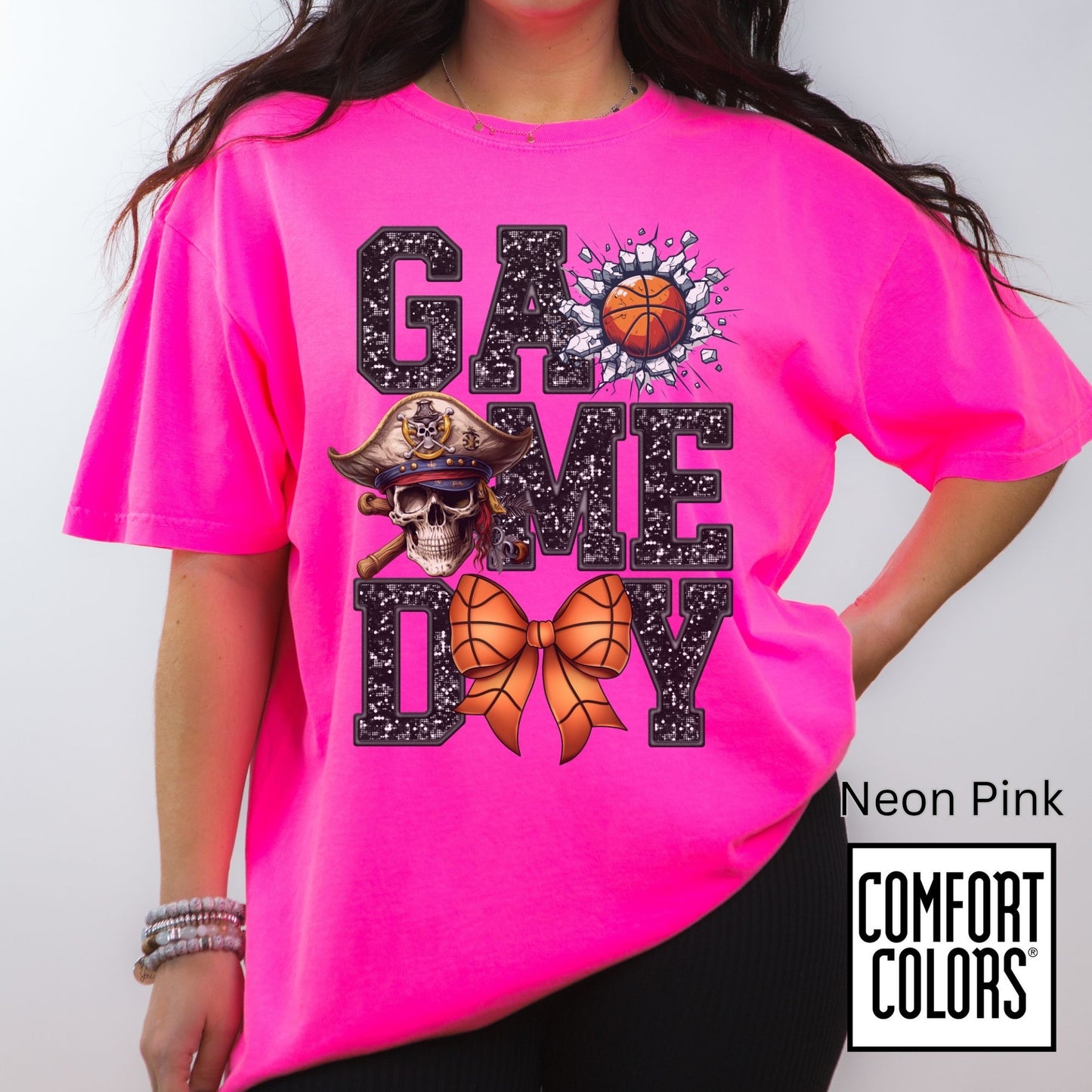 Game Day Basketball Pirate Tee • Comfort Colors® 1717