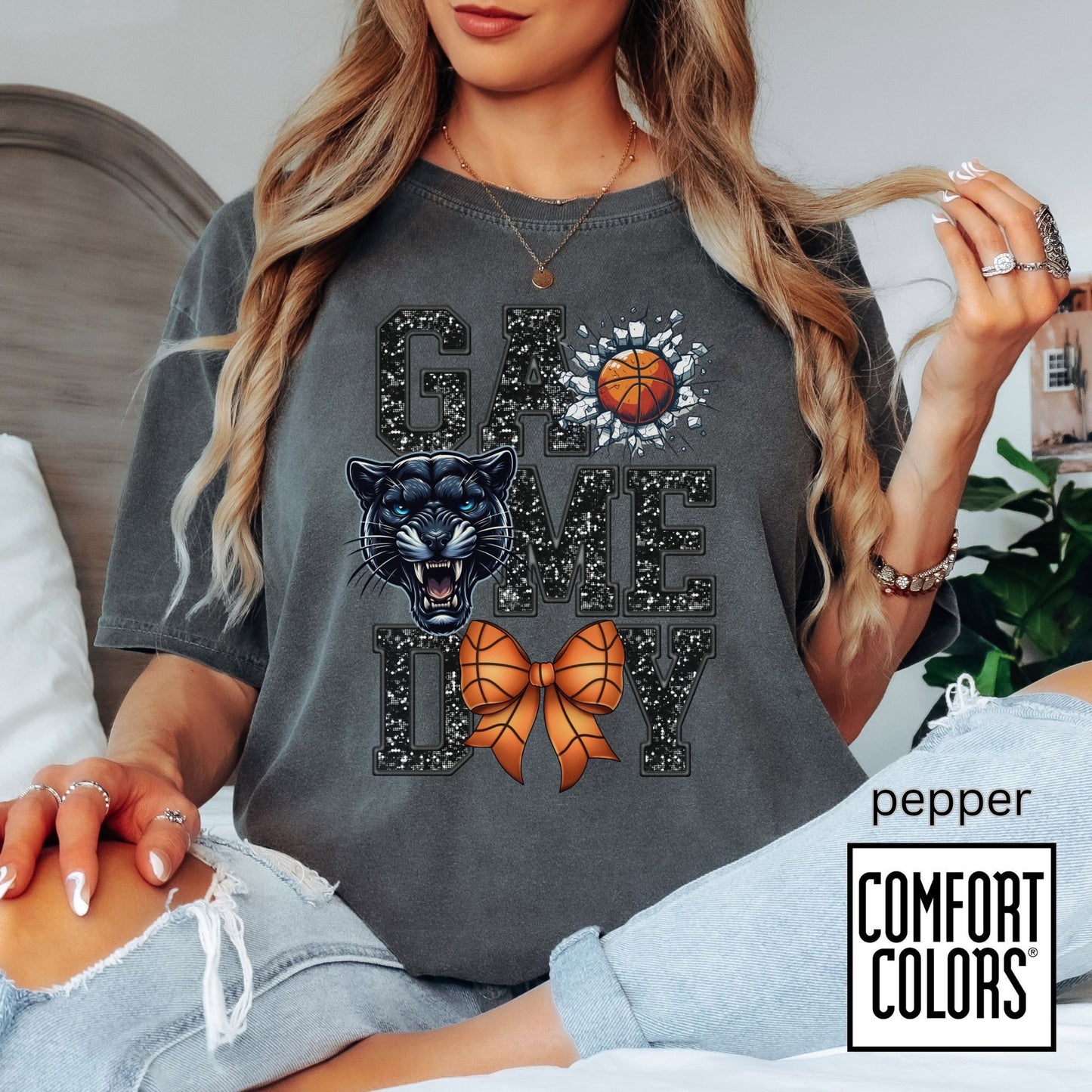 Game Day Basketball Panthers Tee • Comfort Colors® 1717