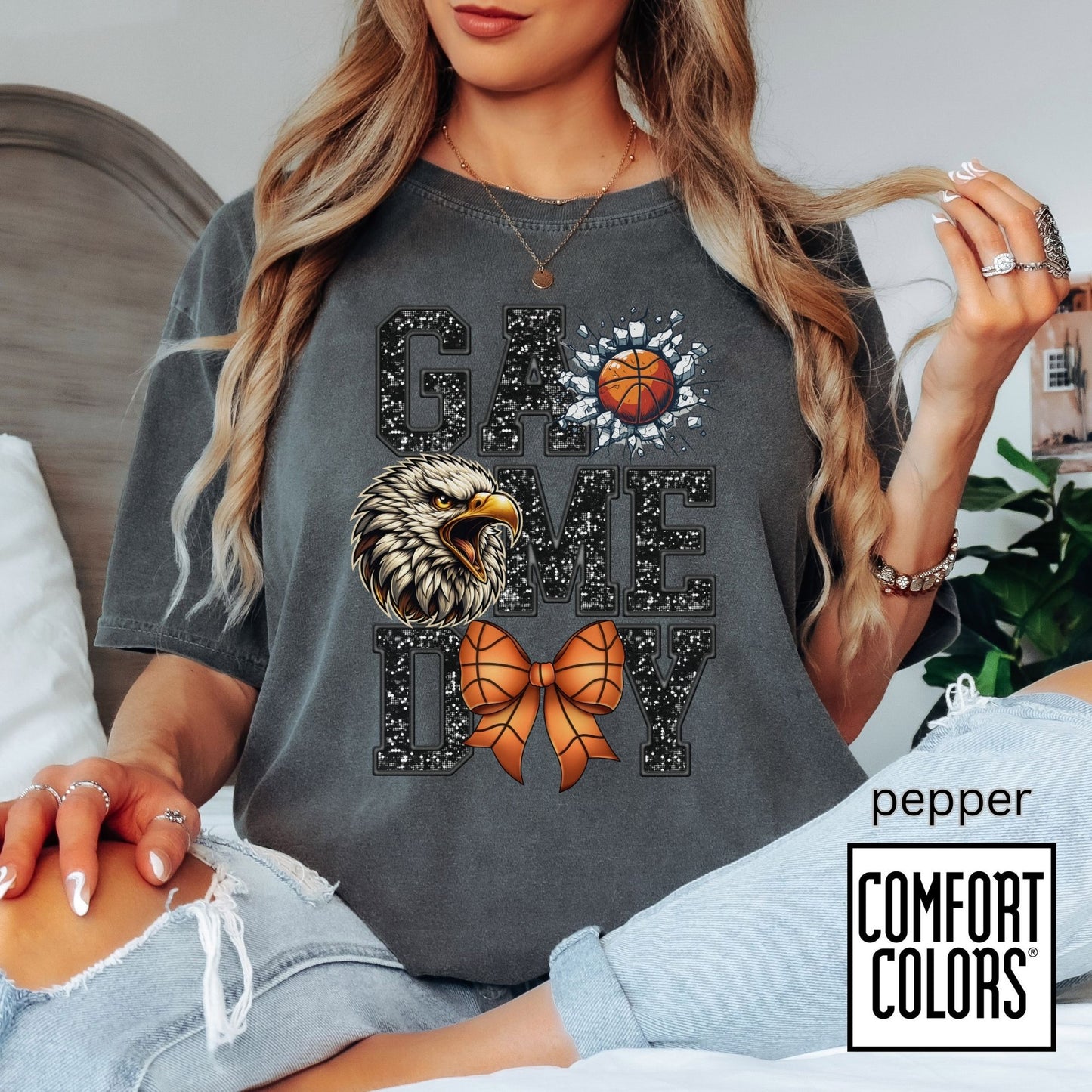 Game Day Basketball Hawks/Eagles Tee • Comfort Colors® 1717