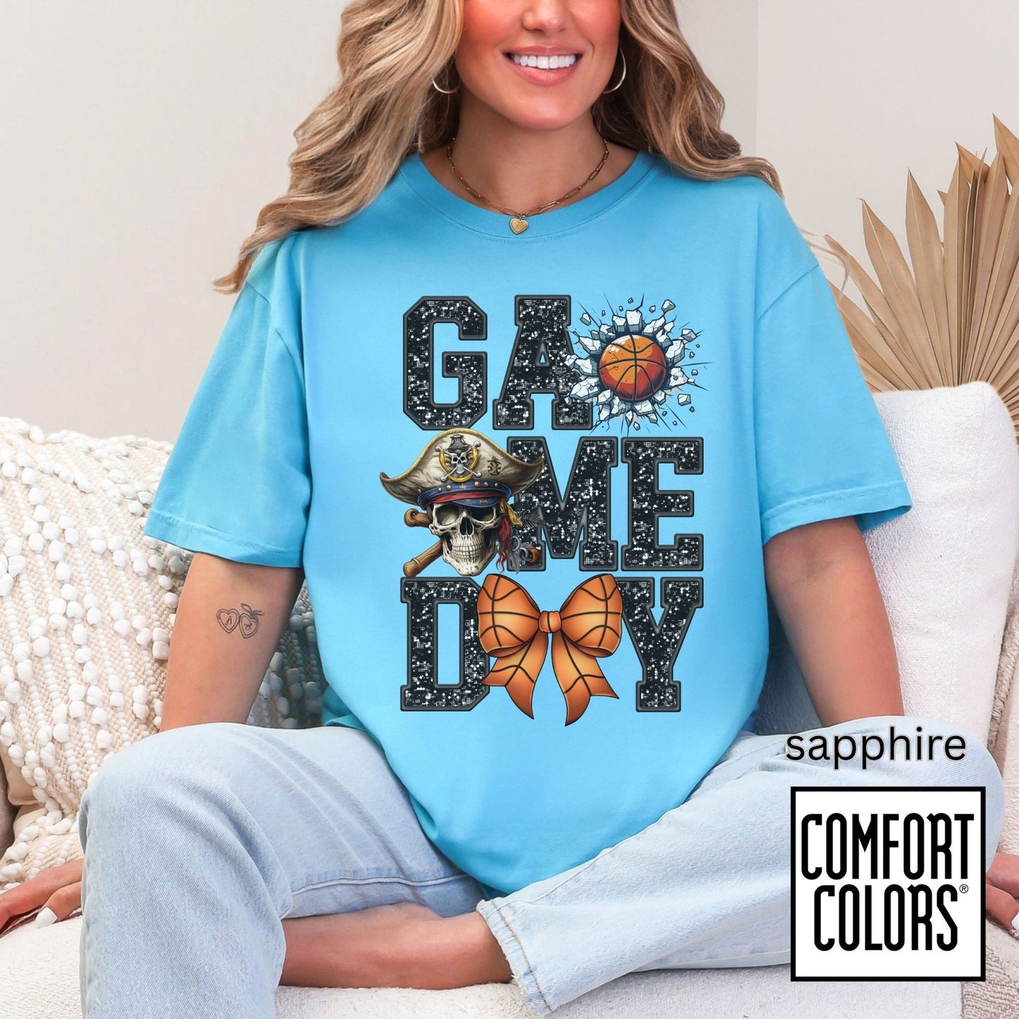 Game Day Basketball Pirate Tee • Comfort Colors® 1717