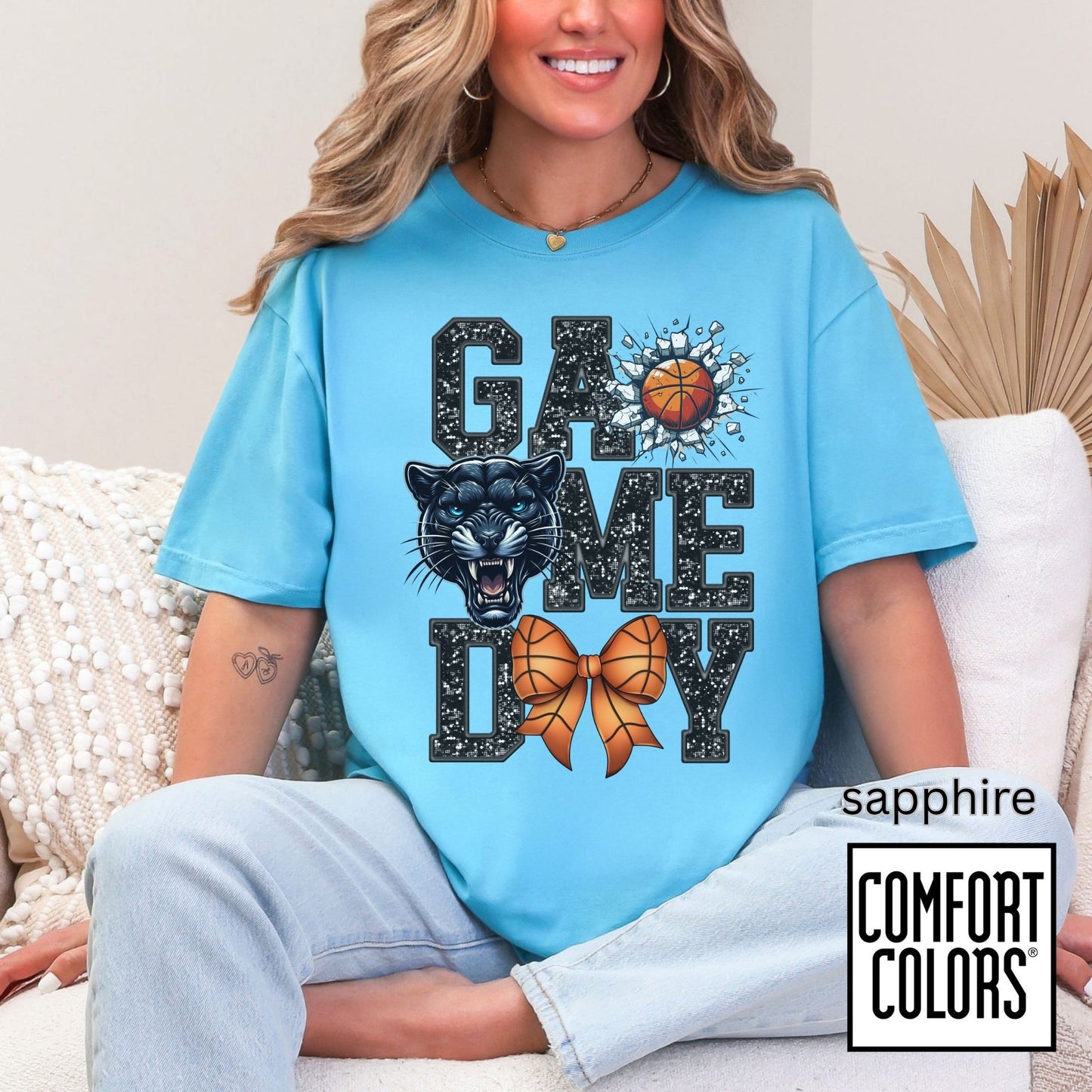 Game Day Basketball Panthers Tee • Comfort Colors® 1717