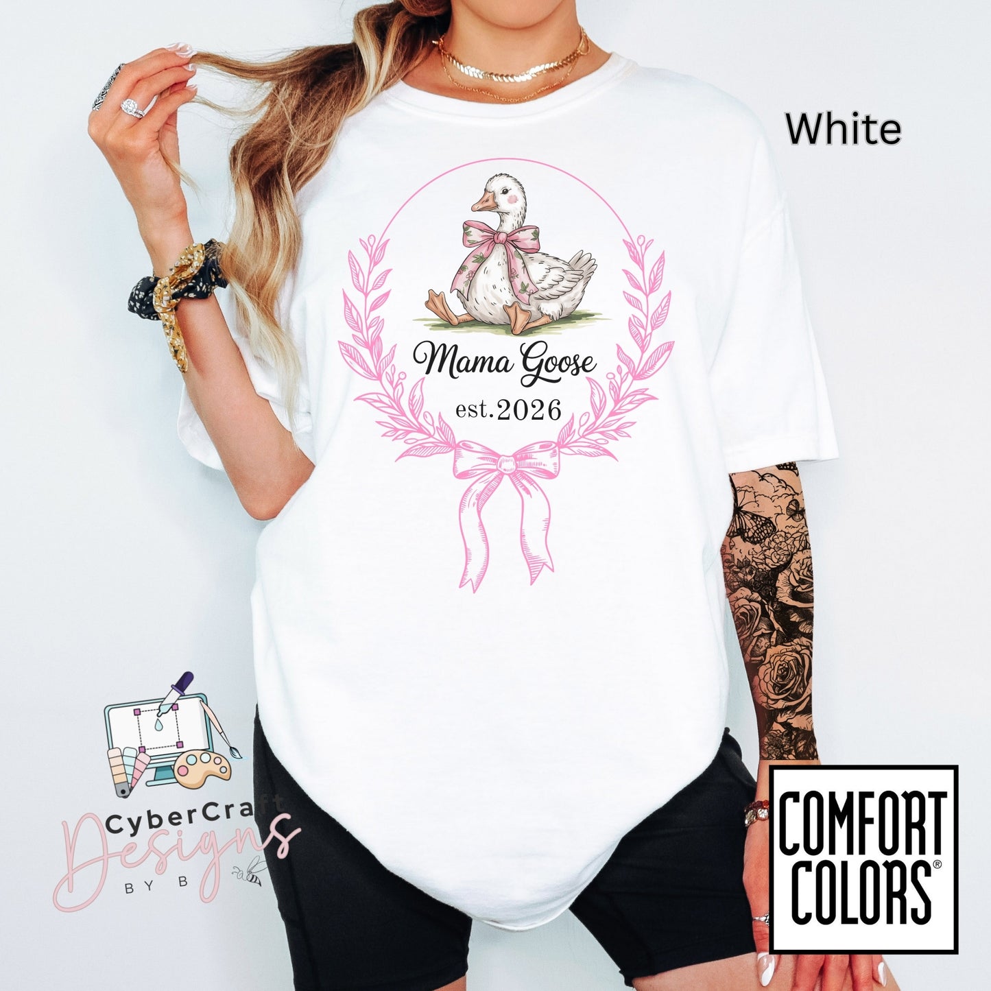 Mama Goose Est. Year T-Shirt | New Mom Pregnancy Announcement