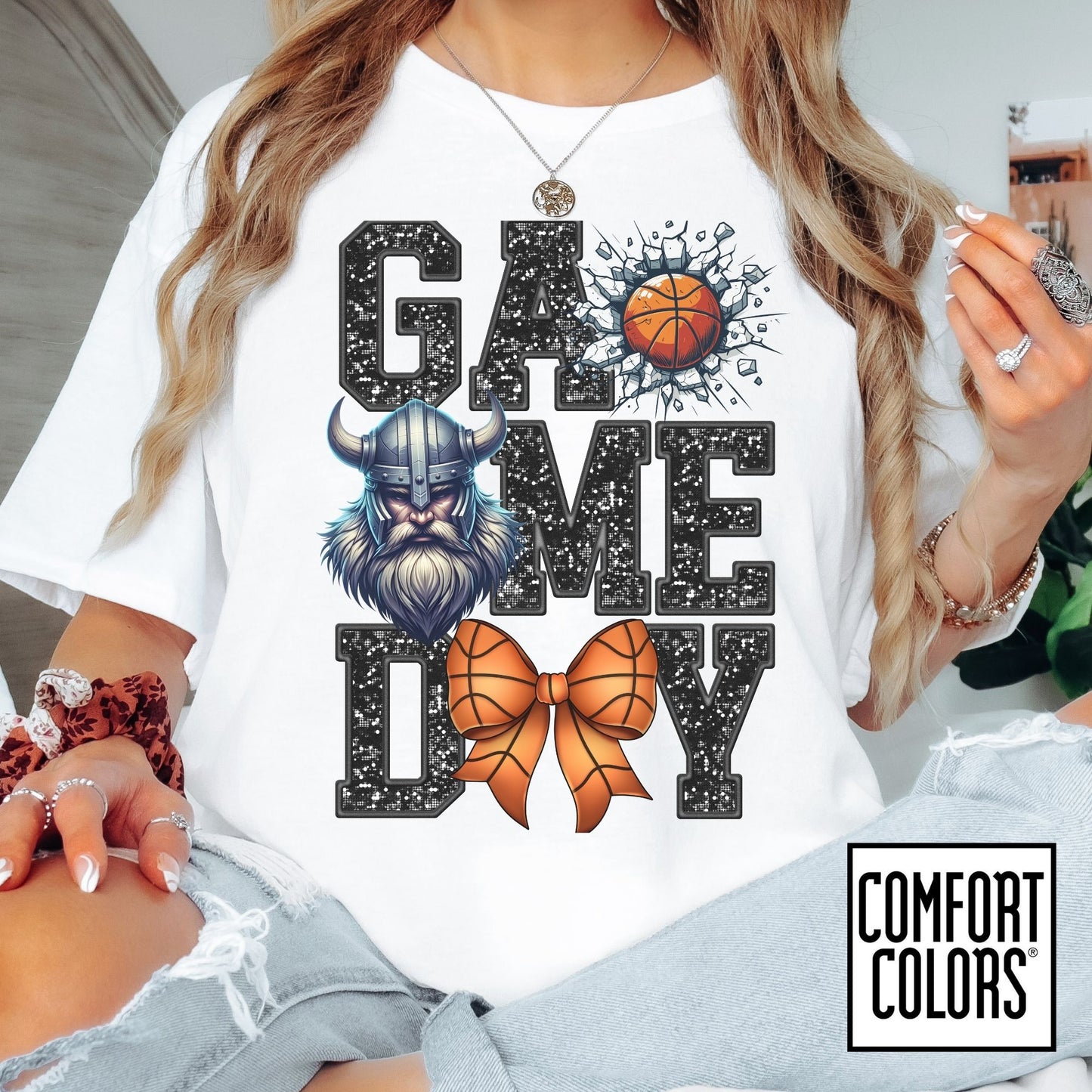 Game Day Basketball Viking Tee • Comfort Colors® 1717